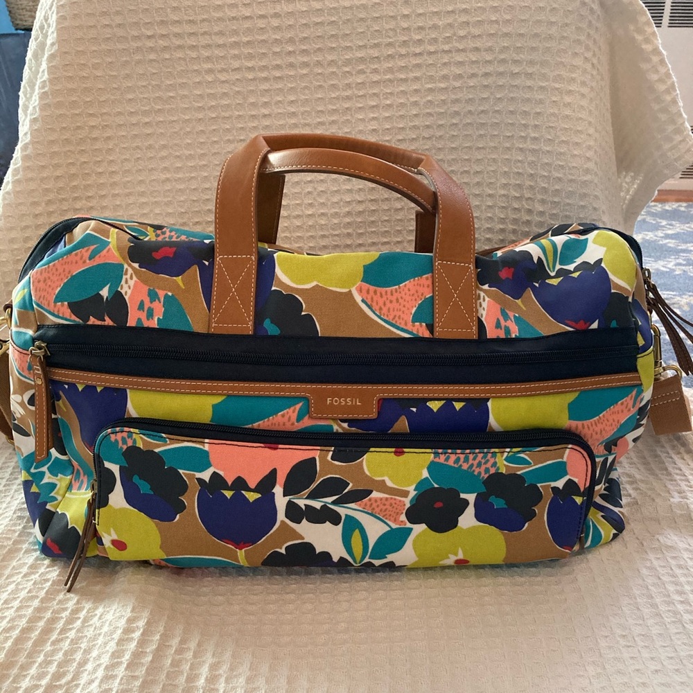 Fossil Extra Large Printed Coated Canvas Weekender
